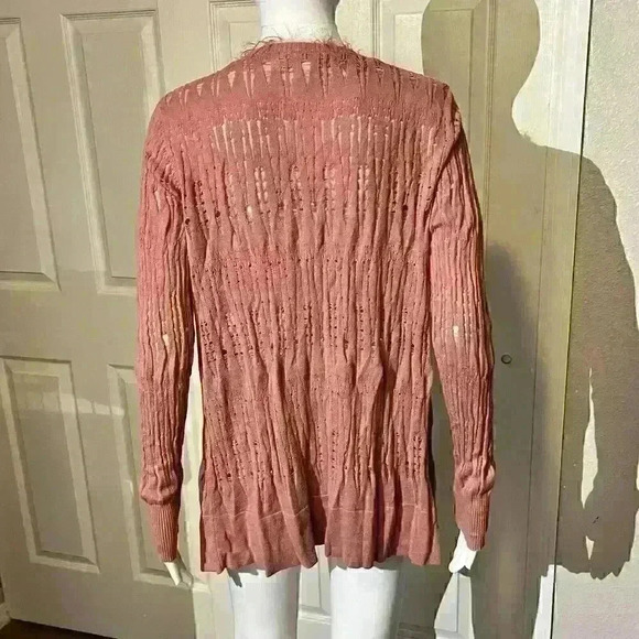 Lauren Conrad Womens Open Front Long Cardigan Sweater Eyelash Knit Medium - Picture 2 of 4